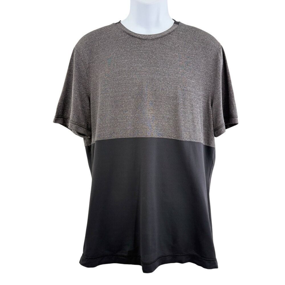 Lululemon Precise Tee Shirt Mens Large Gray Stretch Lightweight Preppy Gym